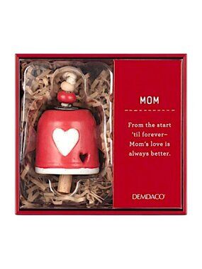 DEMDACO Mini Mom Inspired Stoneware Bell with Heart Shaped Cutout Gift Keepsake